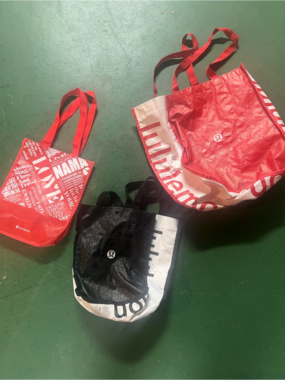 lululemon athletica Red and Black Reusable Tote Set